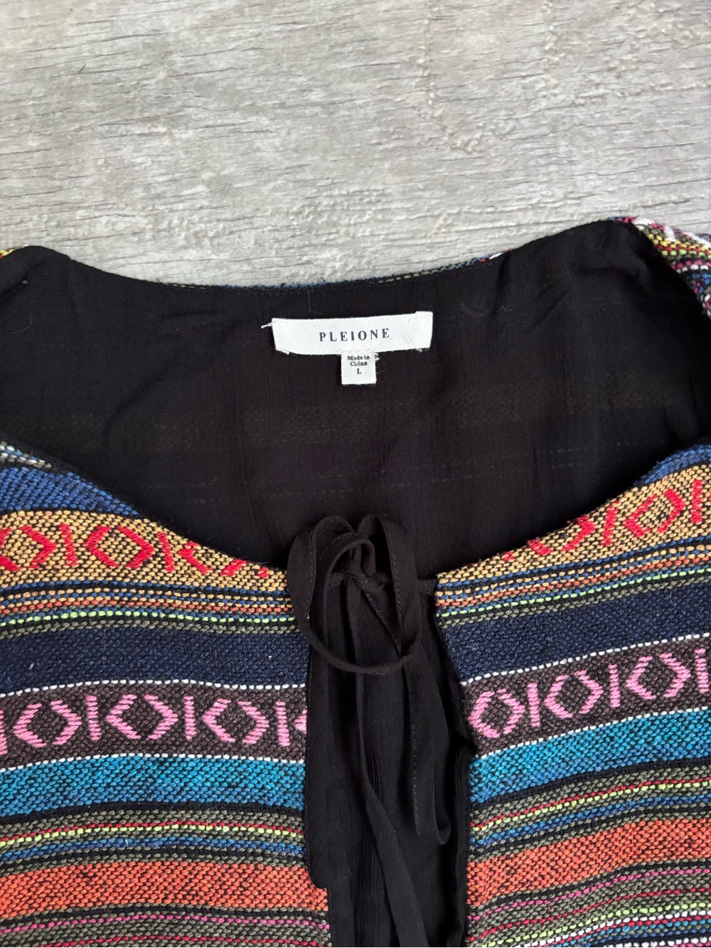 Pleione Anthropologie boho cardigan tie bell sleeve L-073 - Picture 2 of 7